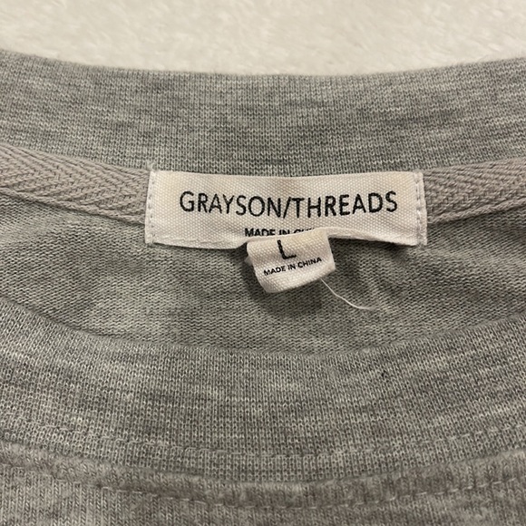 Grayson Threads Women’s Large I Love Coffee Graphic Pullover Sweater Gray - Picture 3 of 4